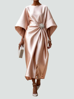 Olivia-Grace | Draped Satin Evening Dress
