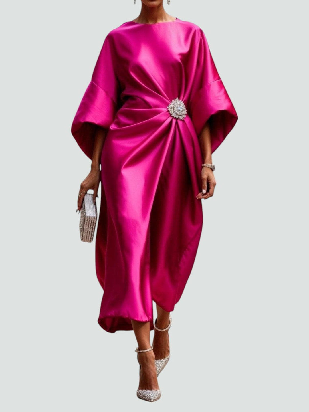 Olivia-Grace | Draped Satin Evening Dress
