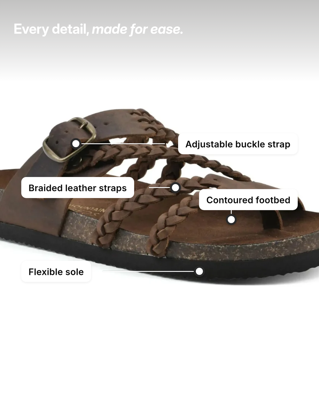 Kellie | Orthopedic Leather Sandals details