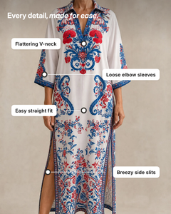Kerryn | Paisley Print Kaftan Maxi Dress details