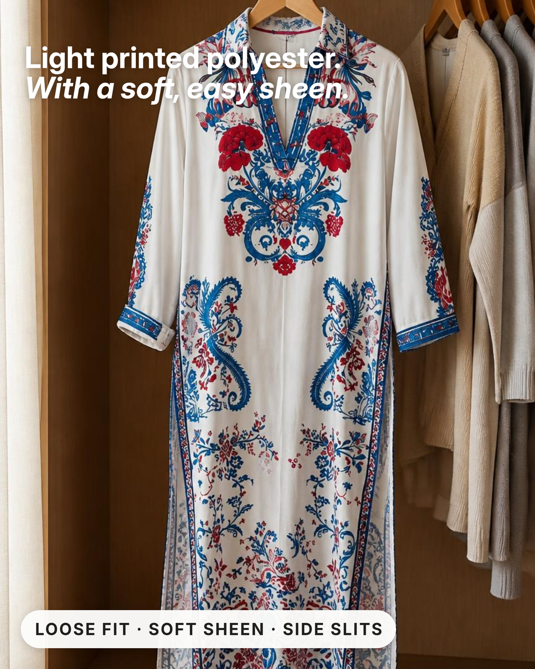 Kerryn | Paisley Print Kaftan Maxi Dress fabric close-up