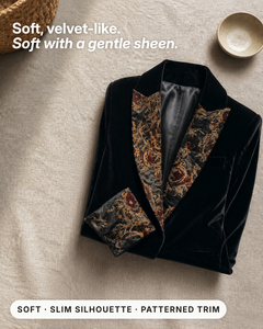 Krystal | Baroque-Trim Tailored Blazer fabric close-up