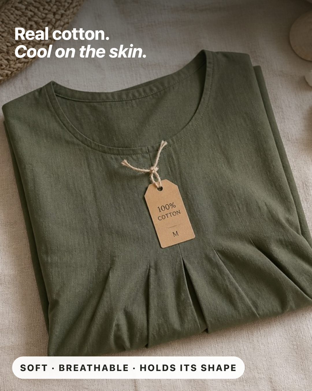 Janice | Relaxed Cotton Knee-Length Dress