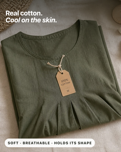Janice | Relaxed Cotton Knee-Length Dress