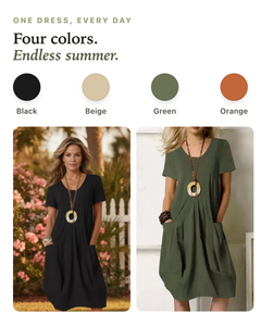 Janice | Relaxed Cotton Knee-Length Dress