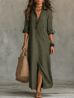 Saskia | Bohemian Button-Front Maxi Dress