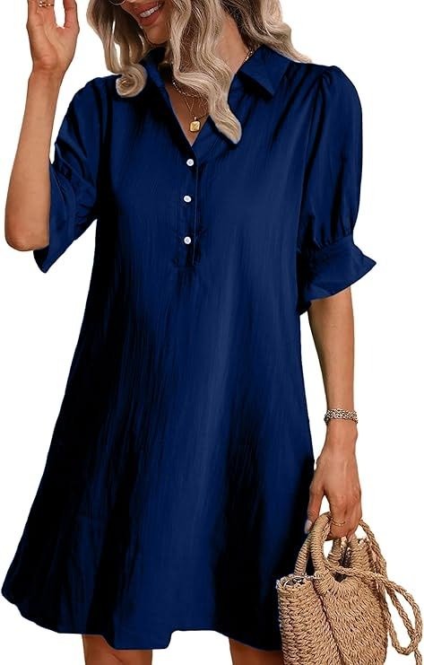 Amy | Ruffle Sleeve Button-Down Dress