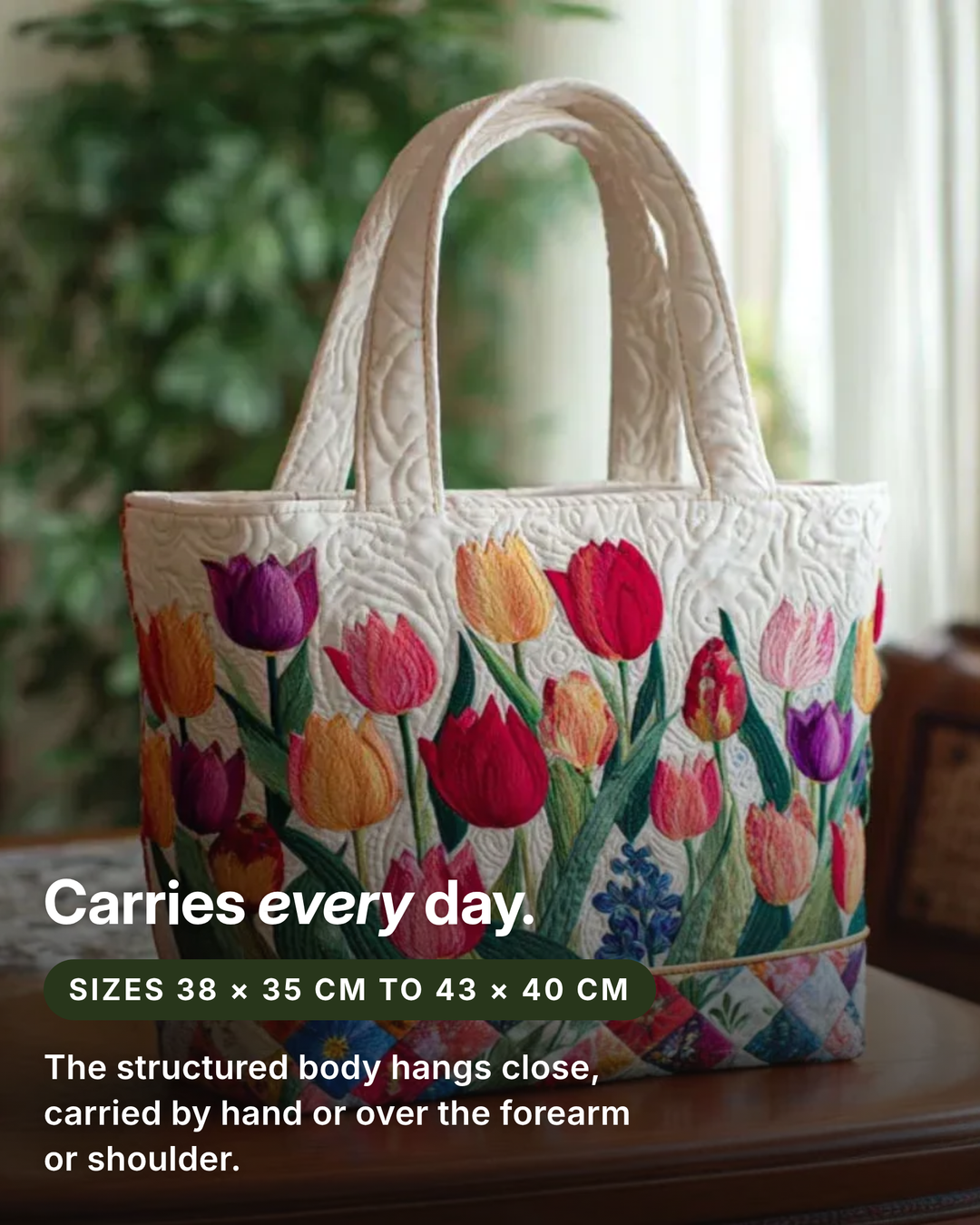 Lacie | Padded Tote Bag fit and sizes
