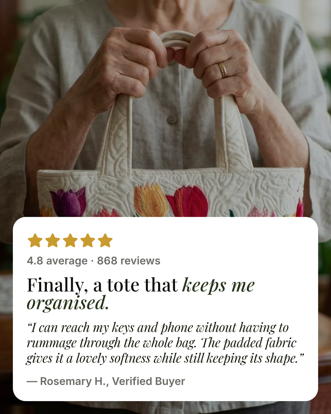 Lacie | Padded Tote Bag five star customer review