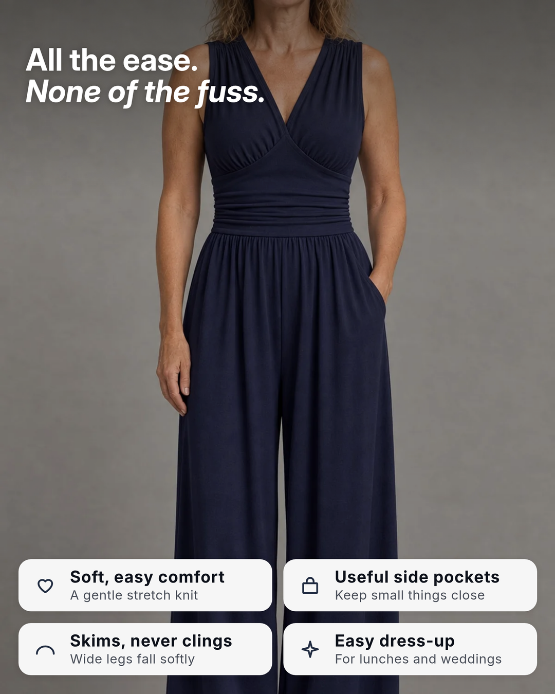 Lainey | Wide-Leg Jersey Jumpsuit benefits