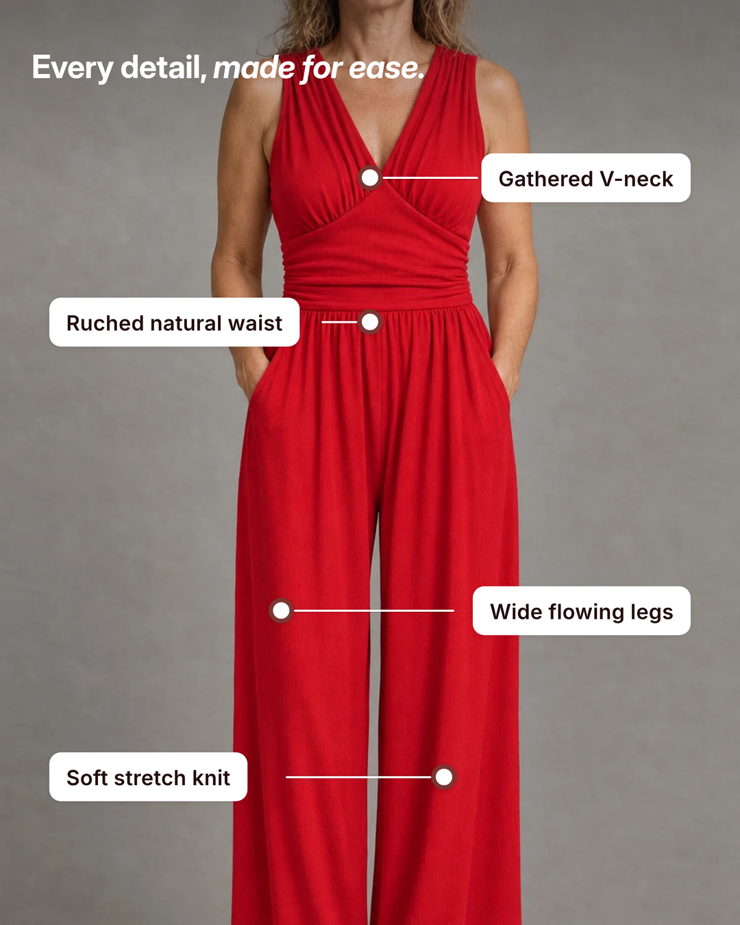 Lainey | Wide-Leg Jersey Jumpsuit details