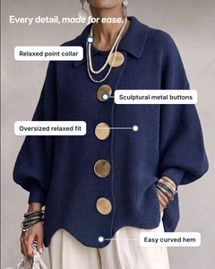 Lara | Oversized Ribbed Cardigan details