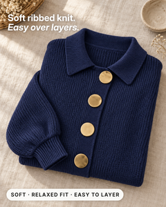Lara | Oversized Ribbed Cardigan fabric close-up
