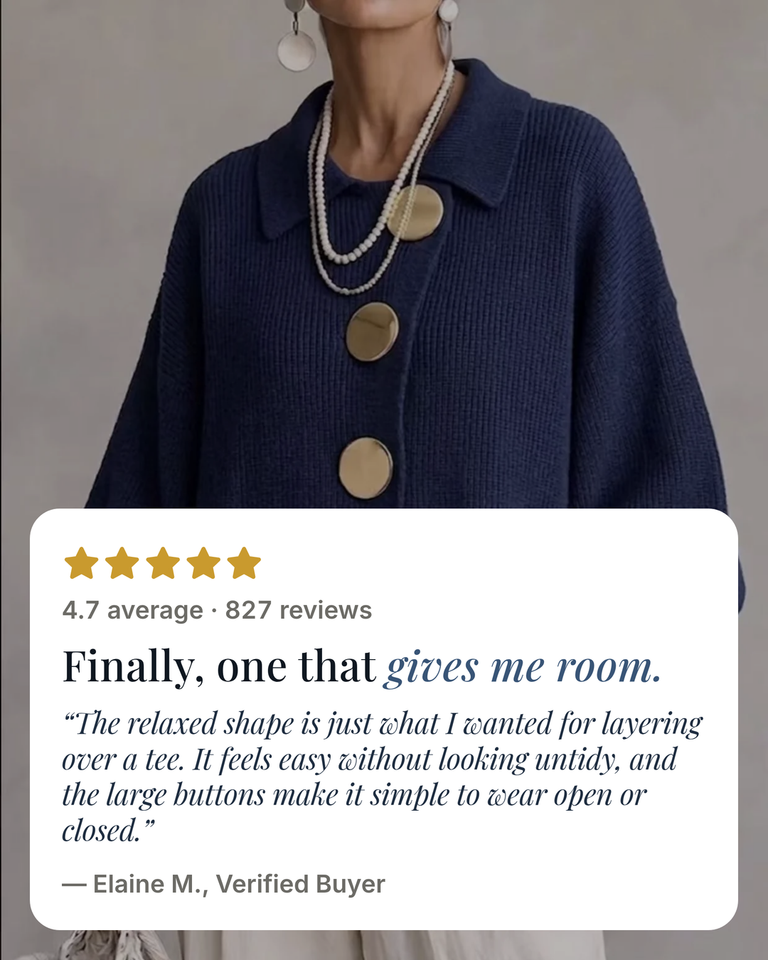 Lara | Oversized Ribbed Cardigan five star customer review