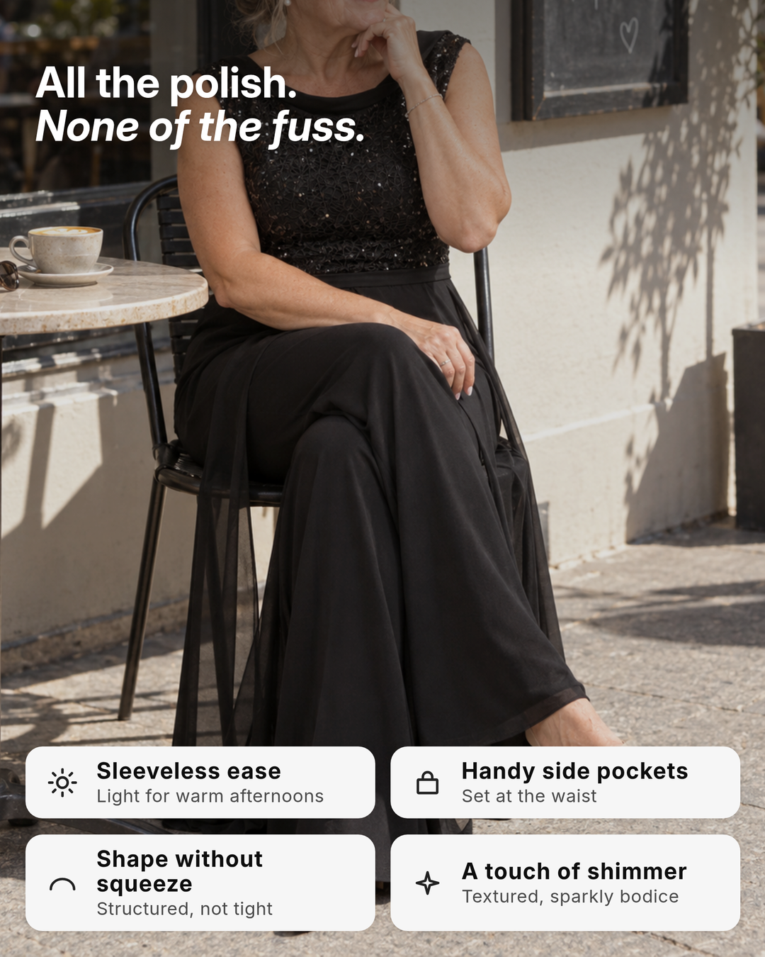 Leah | Sleeveless Tailored Jumpsuit benefits