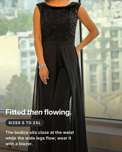 Leah | Sleeveless Tailored Jumpsuit fit and sizes