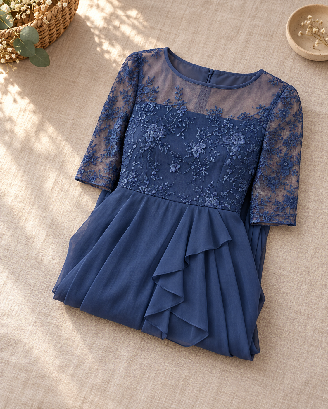 Leala | Chiffon Hem Lace Dress
