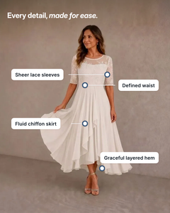 Leala | Chiffon Hem Lace Dress details
