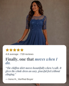 Leala | Chiffon Hem Lace Dress five star customer review