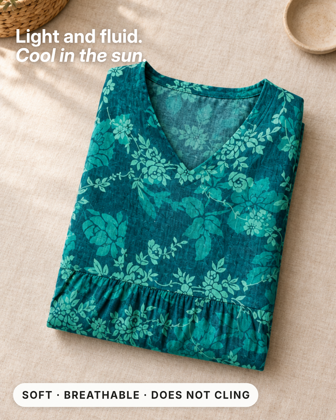 Lee | Floral Summer Dress fabric close-up