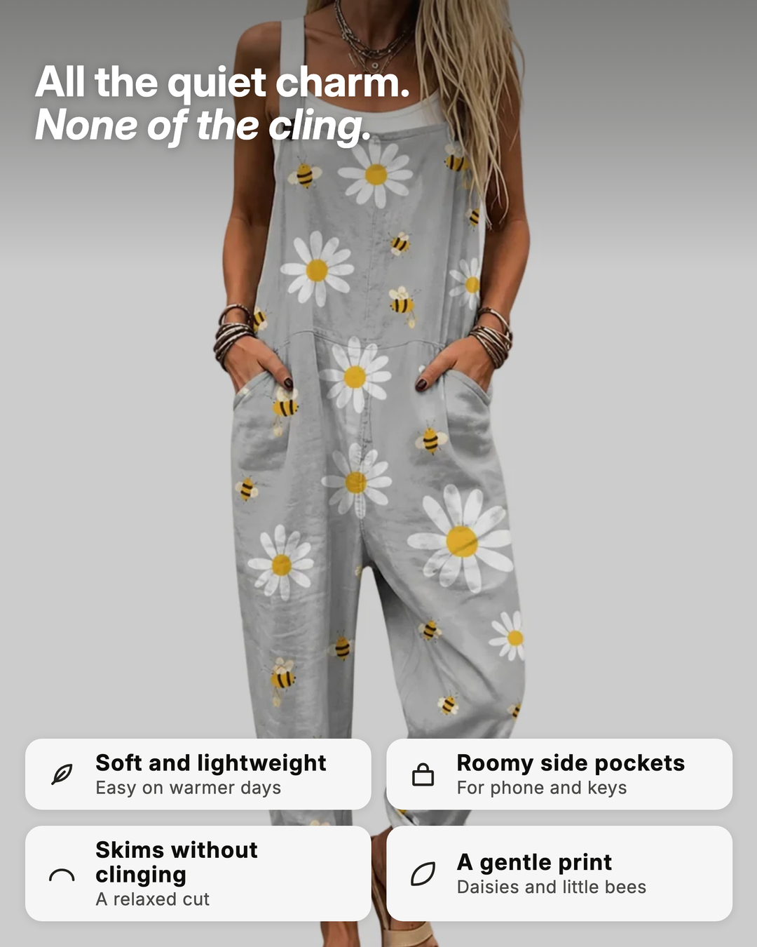 Linda | Ditsy Floral Dungarees benefits