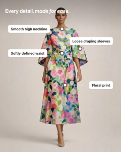 Linnea | Floral Soft-Touch Midi Dress details