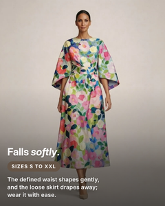 Linnea | Floral Soft-Touch Midi Dress fit and sizes