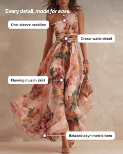 Linnie | One-Sleeve Maxi Dress details