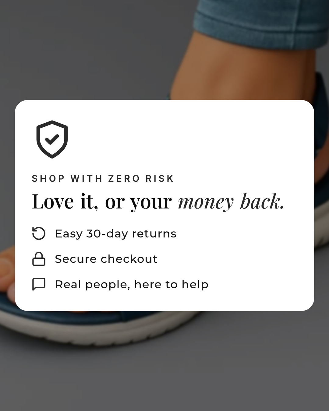 Lizette | Orthotic Support Sandals money-back guarantee