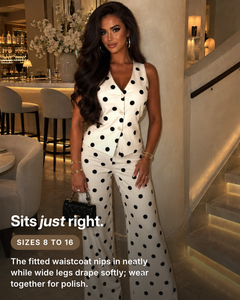 Lois | Cream Spot Co-Ord Set fit and sizes