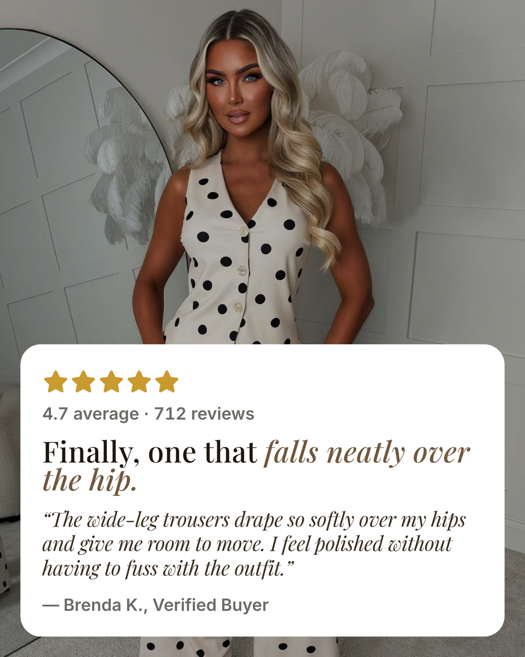 Lois | Cream Spot Co-Ord Set five star customer review