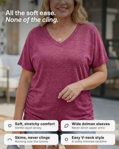 Lorrie | Soft V-Neck Dolman Tee 3-Pack benefits