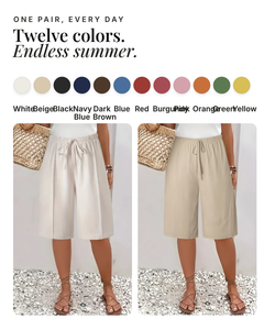 Lourdes | Elegant Comfort Shorts available in 12 colours: white, beige, black, navy blue, dark brown, blue, red, burgundy, pink, orange, green, yellow