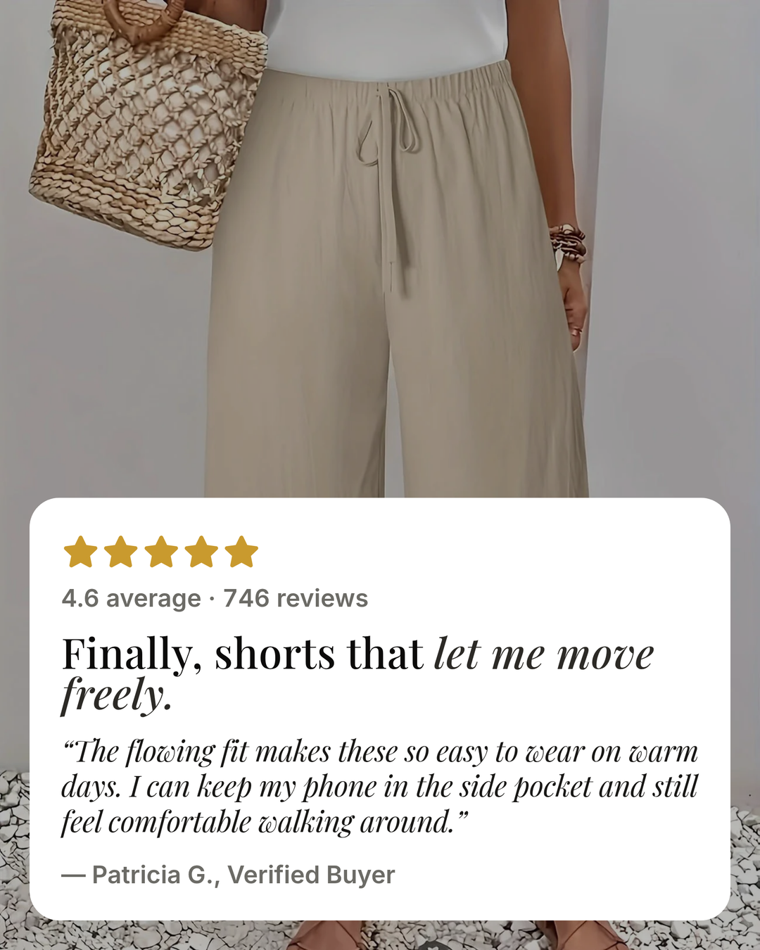 Lourdes | Elegant Comfort Shorts five star customer review