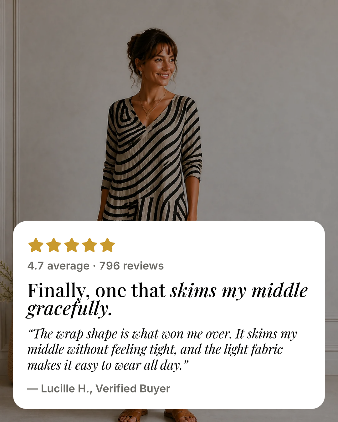 Love | Tummy-Skimming Wrap Dress five star customer review