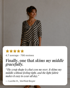 Love | Tummy-Skimming Wrap Dress five star customer review