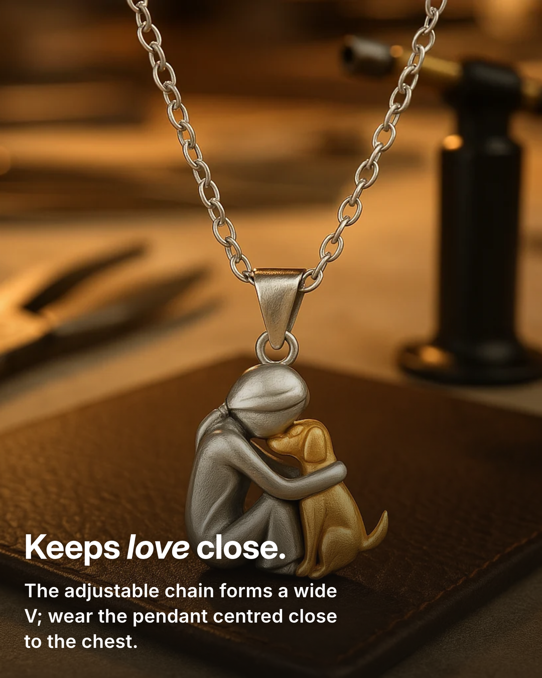 Lydia | Two-Tone Pendant Necklace fit and sizes