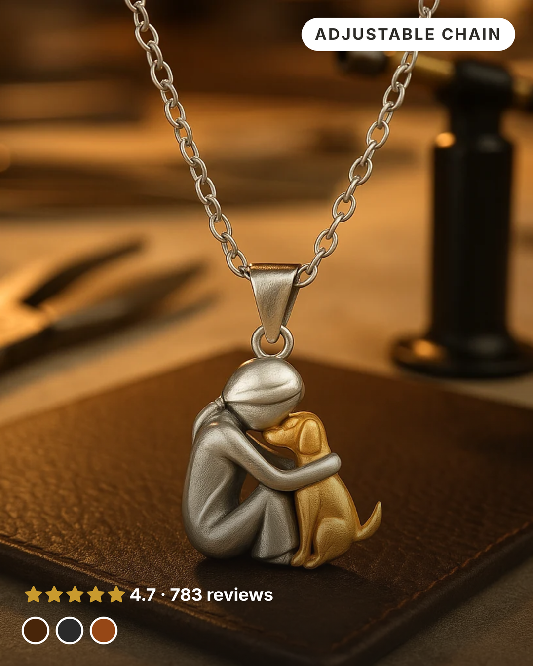 Lydia | Two-Tone Pendant Necklace in gold