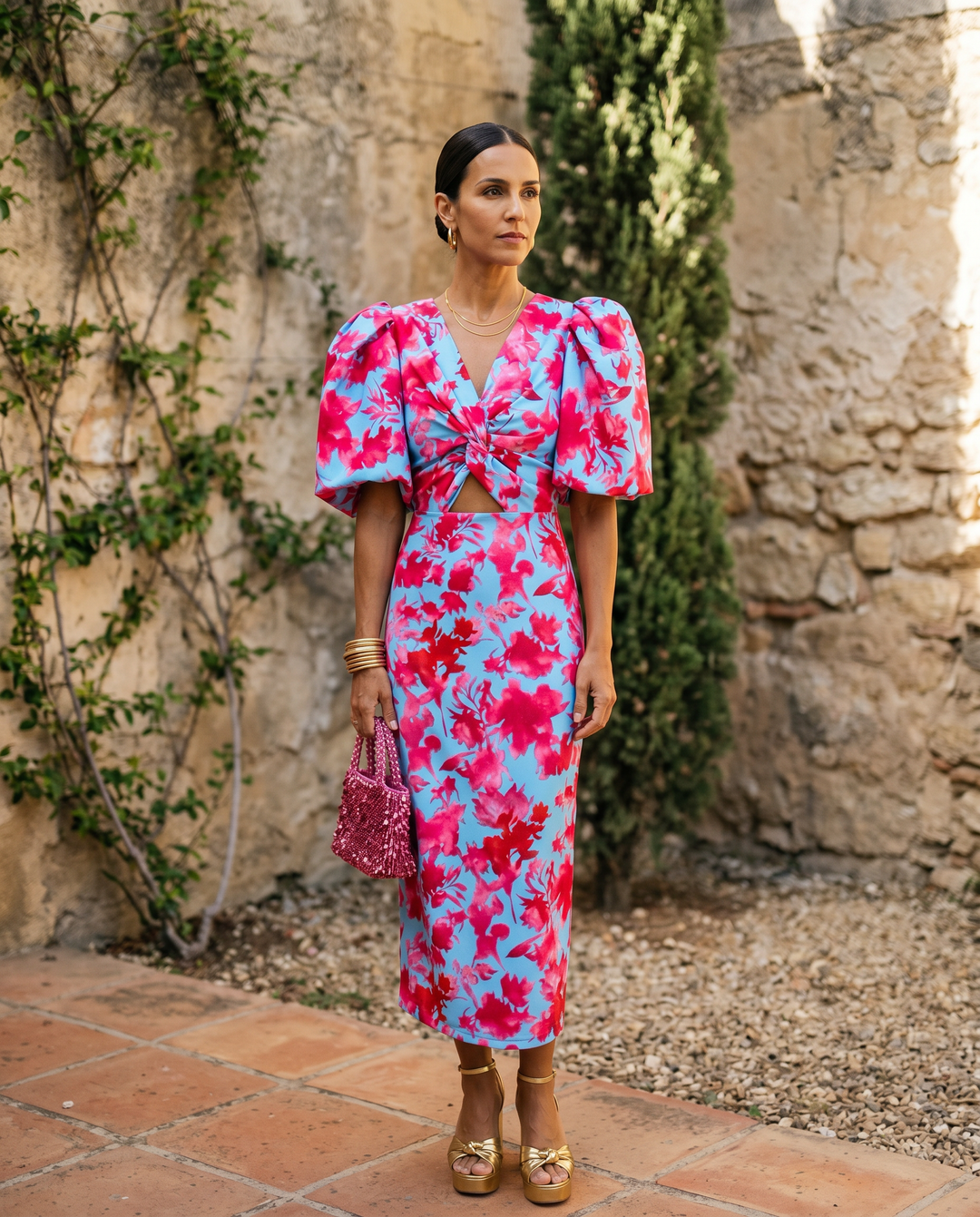 Quinn | Tummy-Flattering Floral Midi Dress