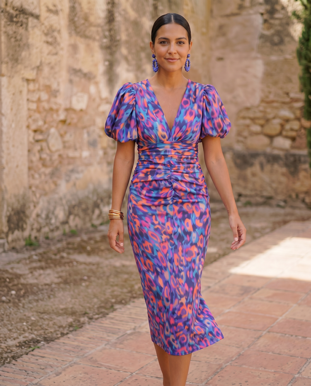 Quinn | Tummy-Flattering Floral Midi Dress