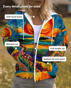 Maria-Grace | Radiant Sunburst Zip Hoodie details