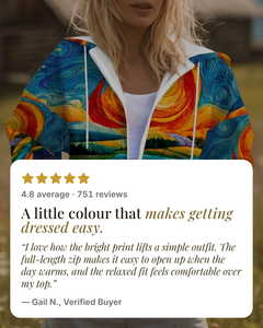 Maria-Grace | Radiant Sunburst Zip Hoodie five star customer review