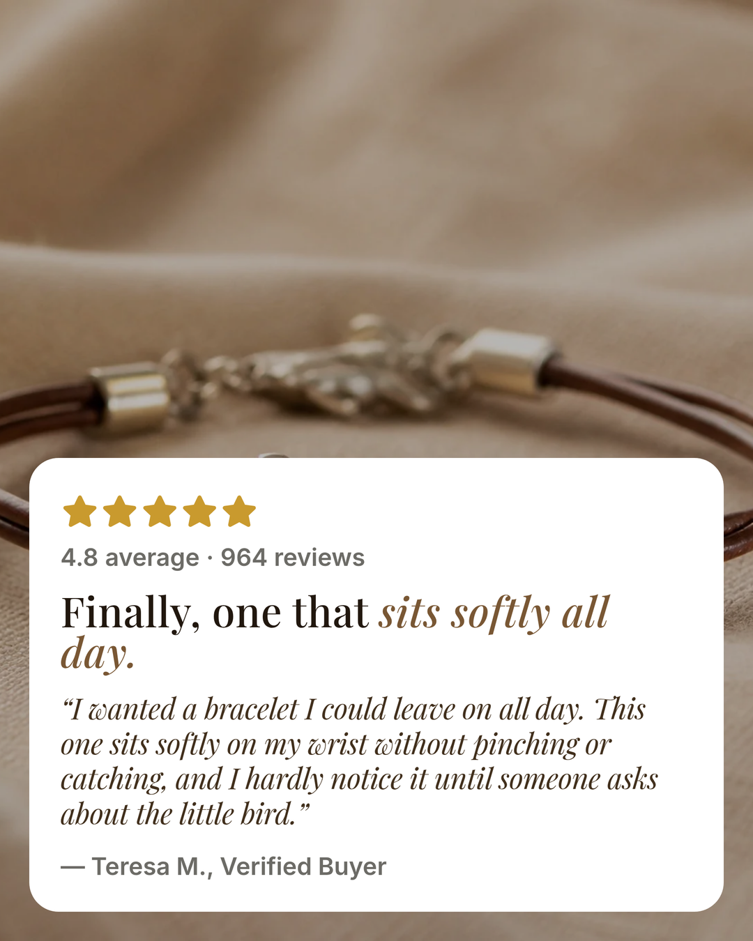 Maria | Vintage Bird Rope Bracelet five star customer review