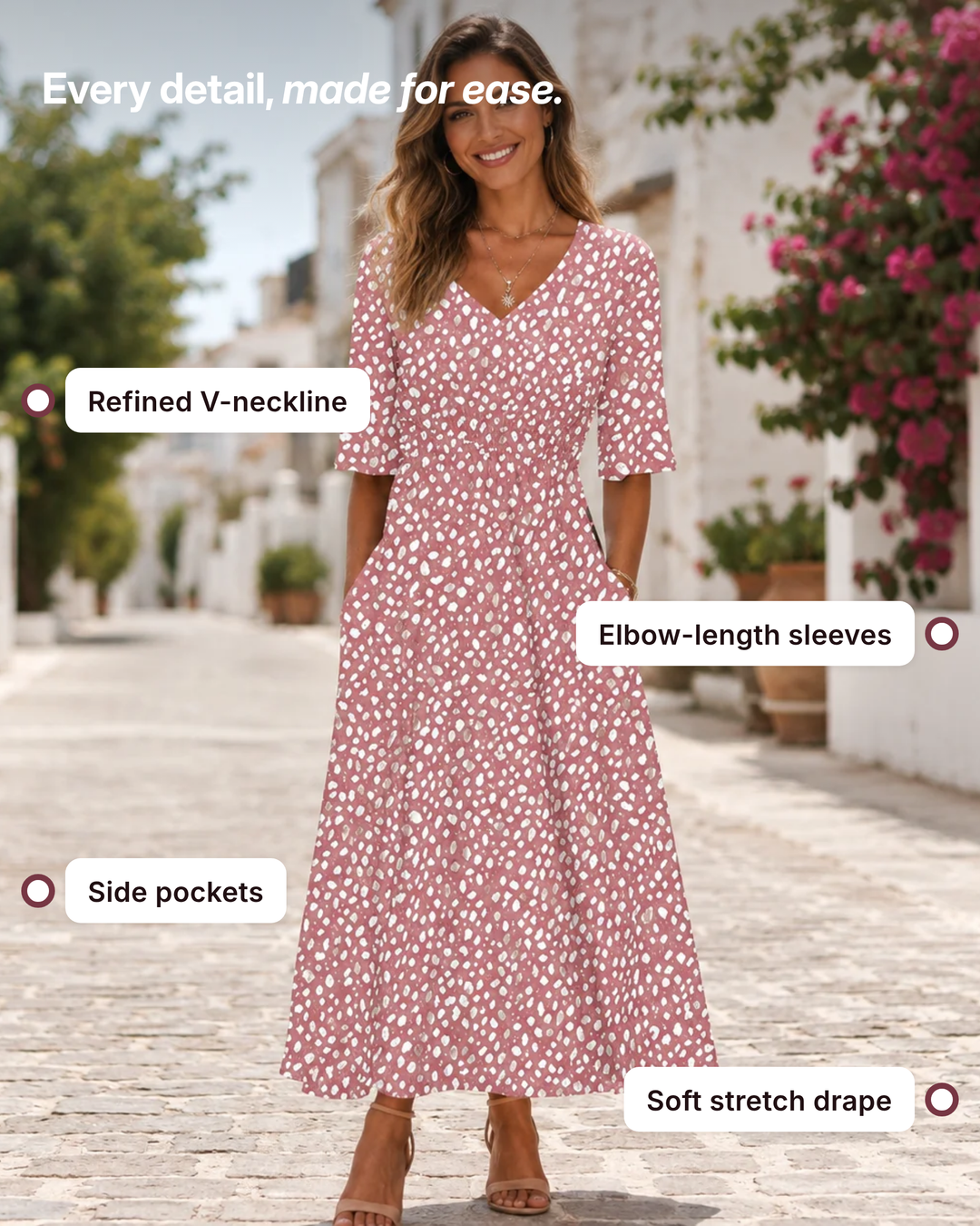 Marita | Elegant Midi Dress details