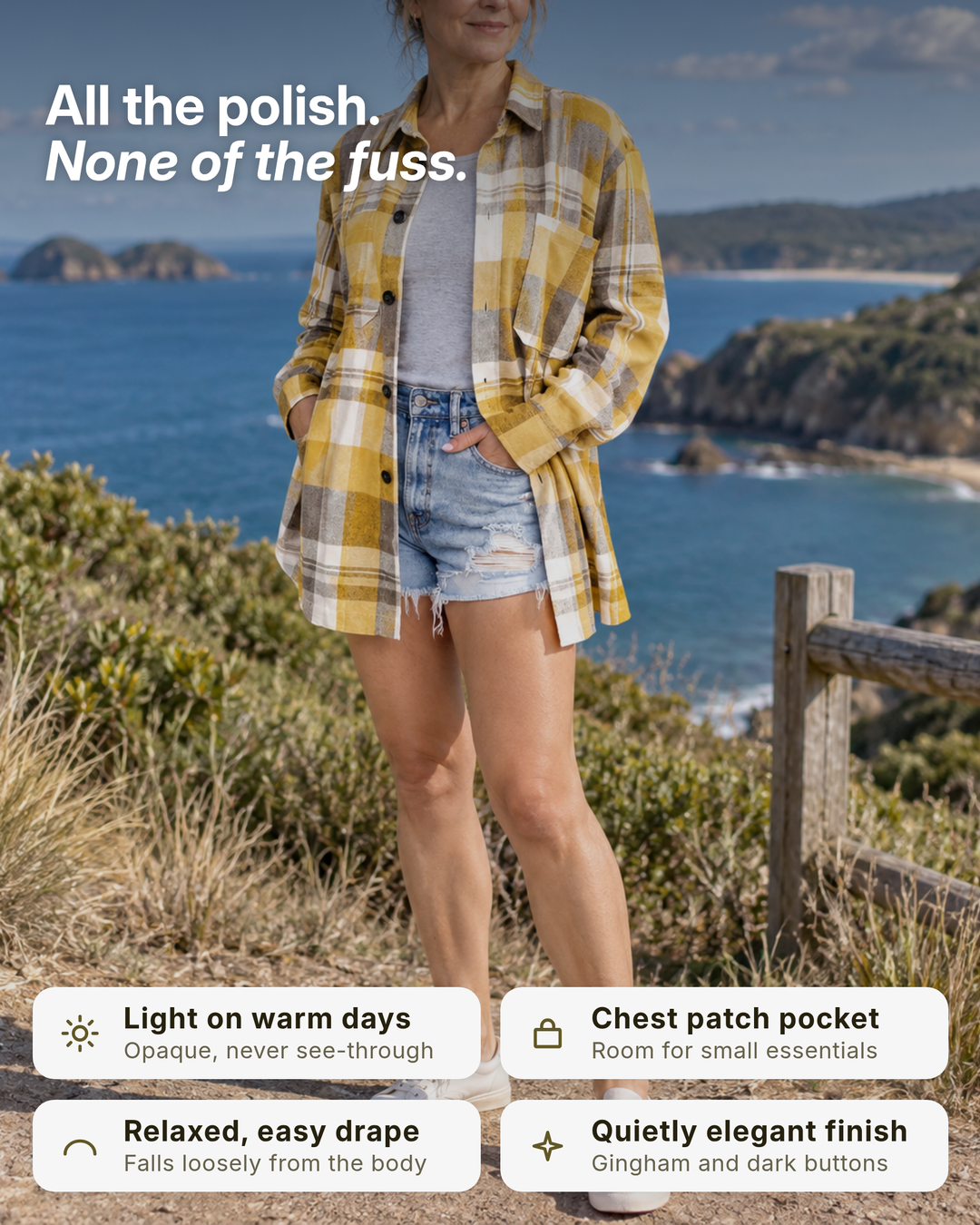 Marjolaine | Gingham Long-Sleeve Shirt benefits