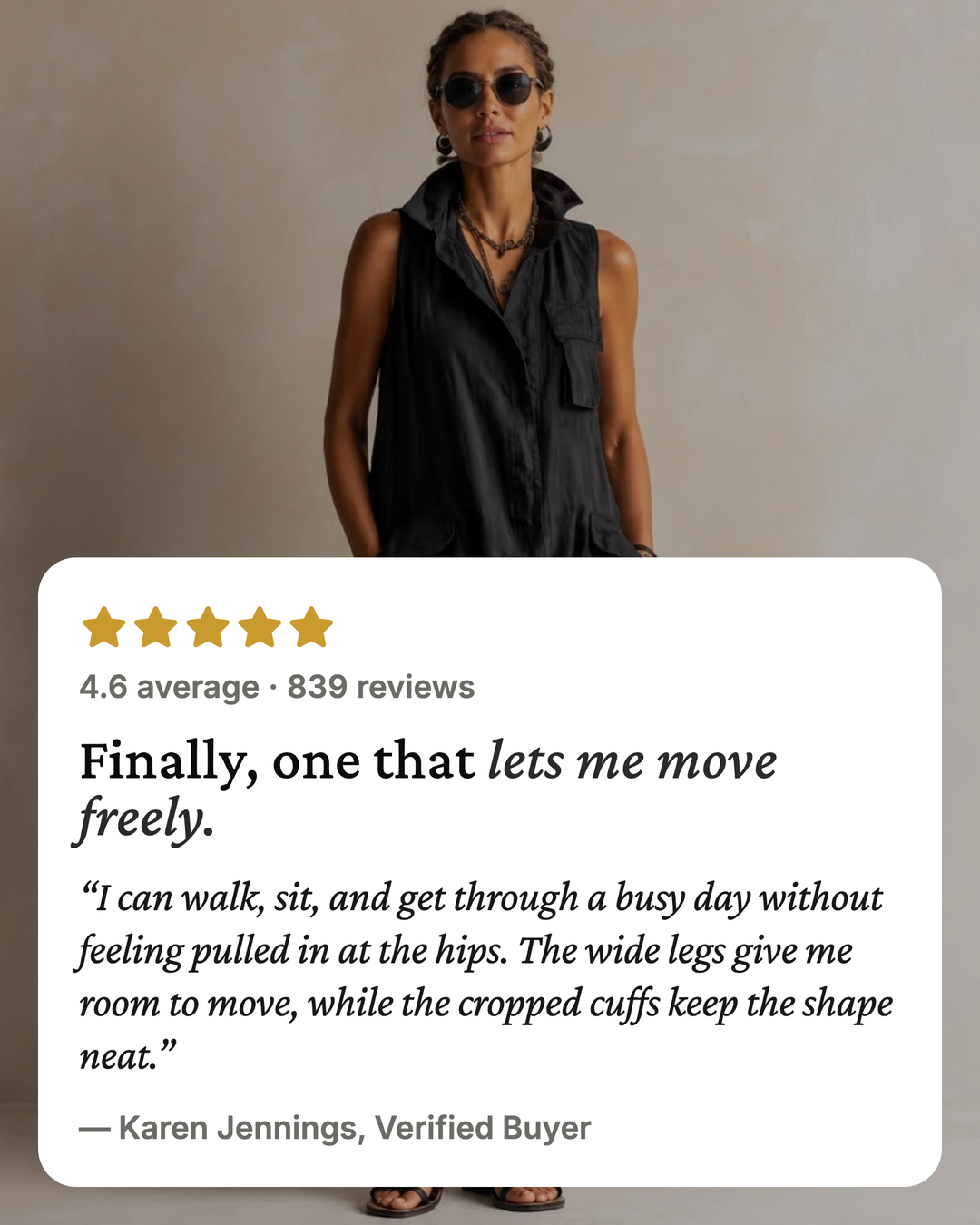 Marlo | Utility Pocket Linen Jumpsuit five star customer review