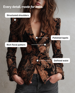 Marsha | Ornate Floral Tailored Blazer details