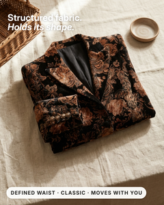 Marsha | Ornate Floral Tailored Blazer fabric close-up
