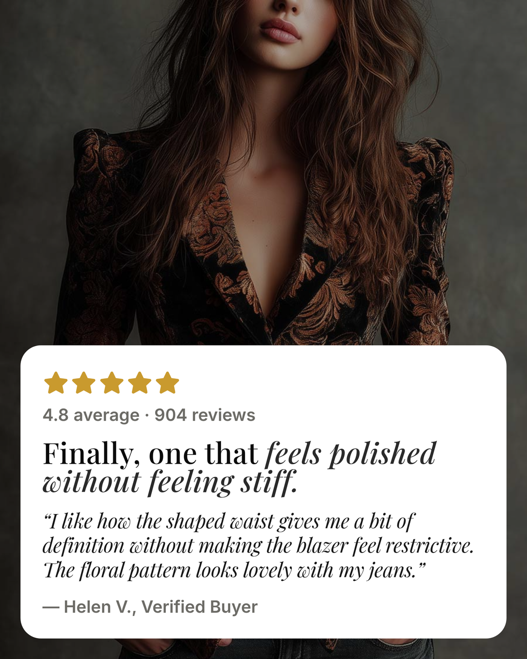 Marsha | Ornate Floral Tailored Blazer five star customer review