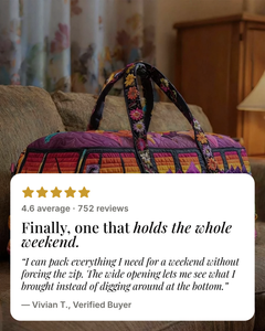Maude | Quilted Travel Duffle Bag five star customer review